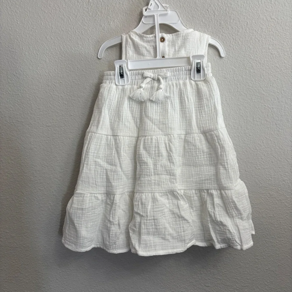 Haute Hippie Kids 3T White 3pc Set NEW Gauze Peplum Top Tiered Skirt Boho